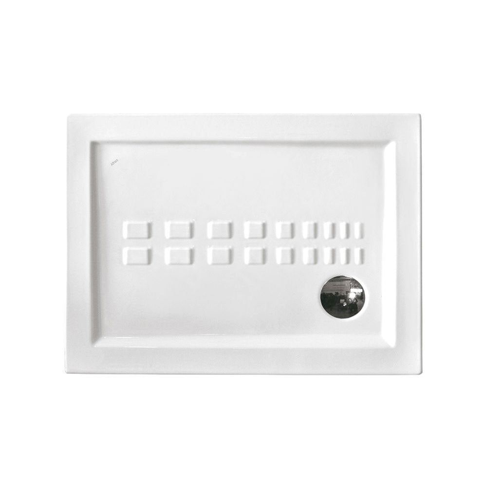 Piatto doccia rettangolare Althea Ito cm 80x120 ceramica bianca foro diametro cm 8