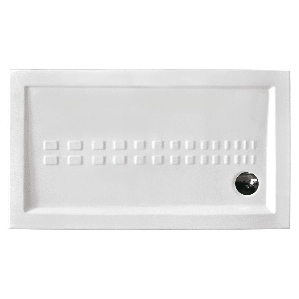 Piatto doccia rettangolare Althea Ito cm 80x140 ceramica bianca foro diametro cm 8