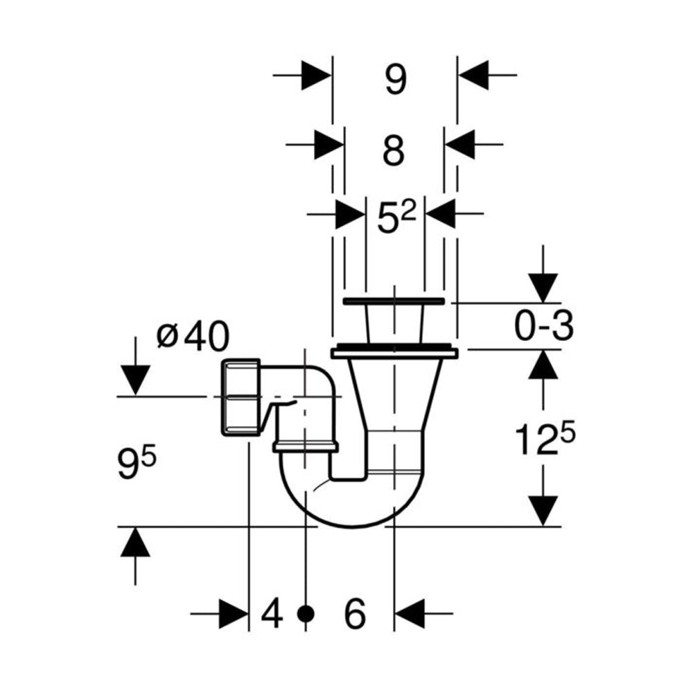 Piletta diametro cm 6 girevole per piatto doccia Geberit