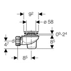 Piletta con piattello diametro cm 6 per piatto doccia Geberit