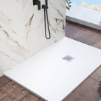 Piatto doccia rettangolare 70x100 in marmoresina bianco modello Infinity Stone H 2