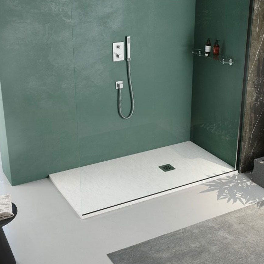 Piatto doccia rettangolare 70x100 in marmoresina bianco modello Infinity Stone H 2