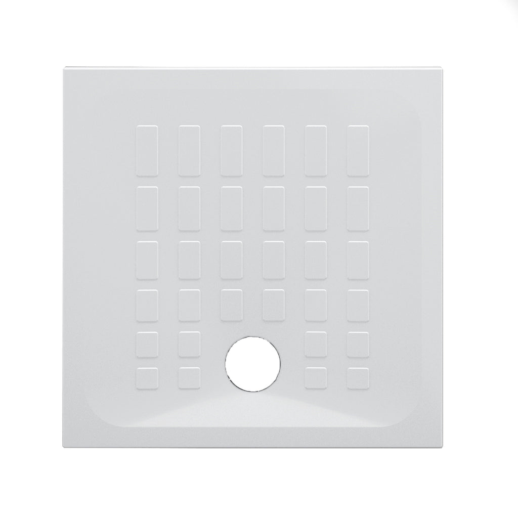 Piatto doccia antiscivolo ceramica bianca lucida Cube 80x80 altezza 4 cm
