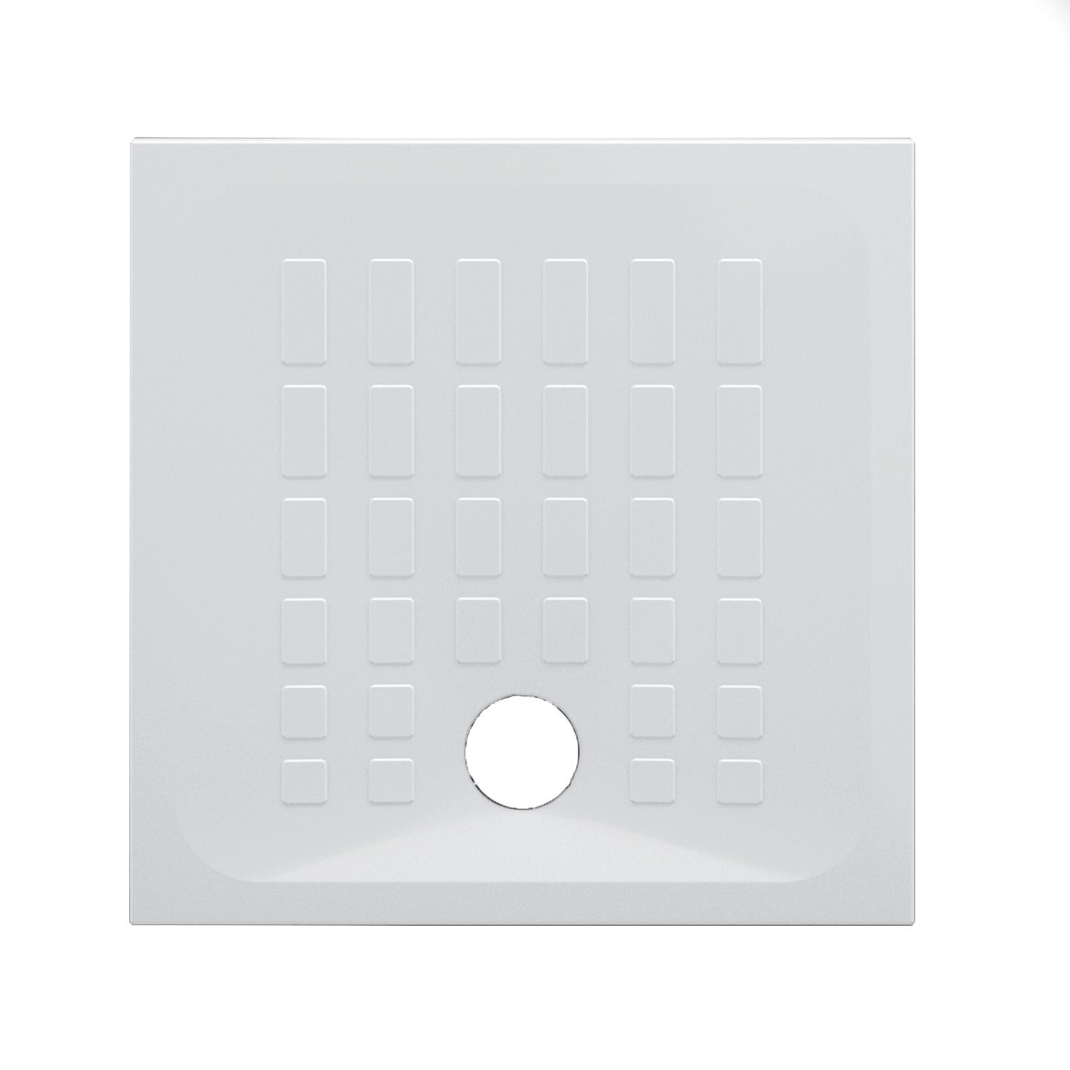 Piatto doccia antiscivolo ceramica bianca lucida Cube 90x90 altezza 4 cm