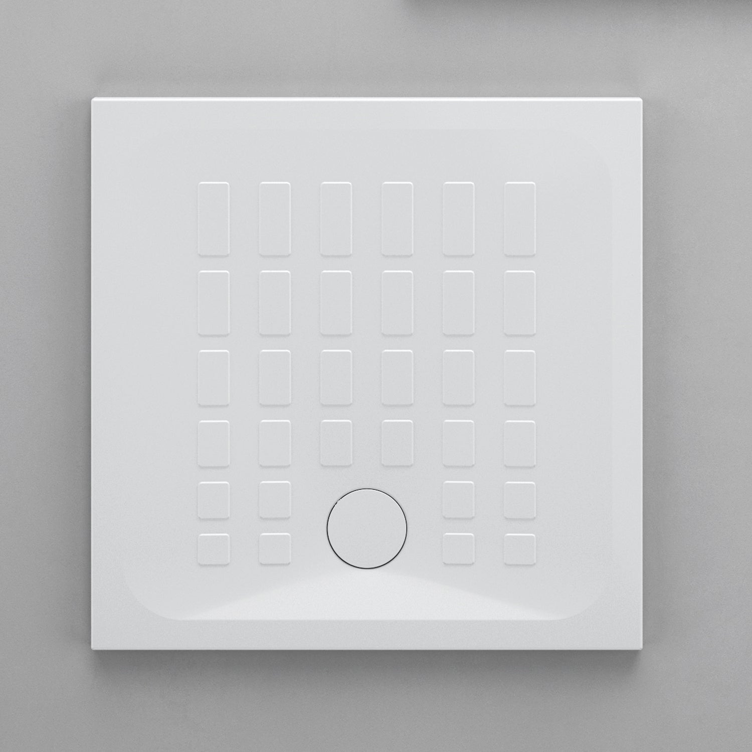 Piatto doccia antiscivolo ceramica bianca lucida Cube 90x90 altezza 4 cm