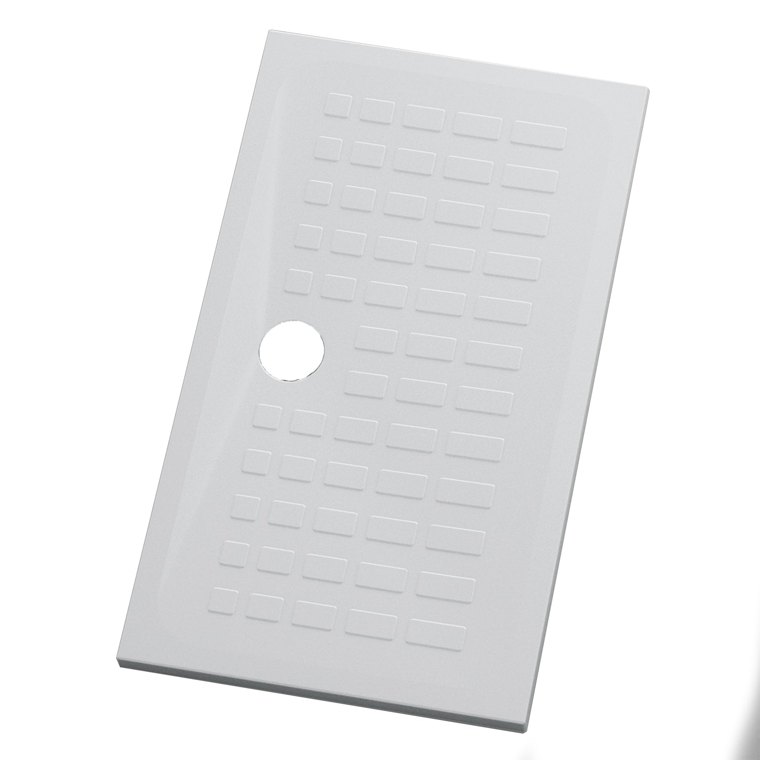 Piatto doccia antiscivolo ceramica bianca lucida Cube 70x90 altezza 4 cm