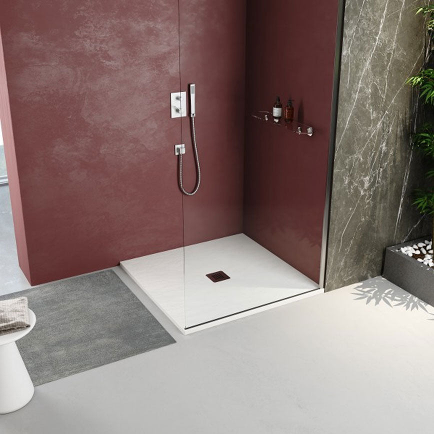 Piatto doccia quadrato 90x90 in marmoresina bianco DocciaGo modello Infinity Stone H 2