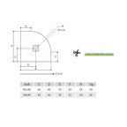 Piatto doccia semicircolare 80x80 in marmoresina DocciaGo  bianco modello Infinity Stone H 2