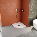 Piatto doccia semicircolare 90x90 in marmoresina DocciaGo  bianco modello Infinity Stone H 2