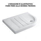 Piatto doccia semicircolare angolo destro 70x90cm h6