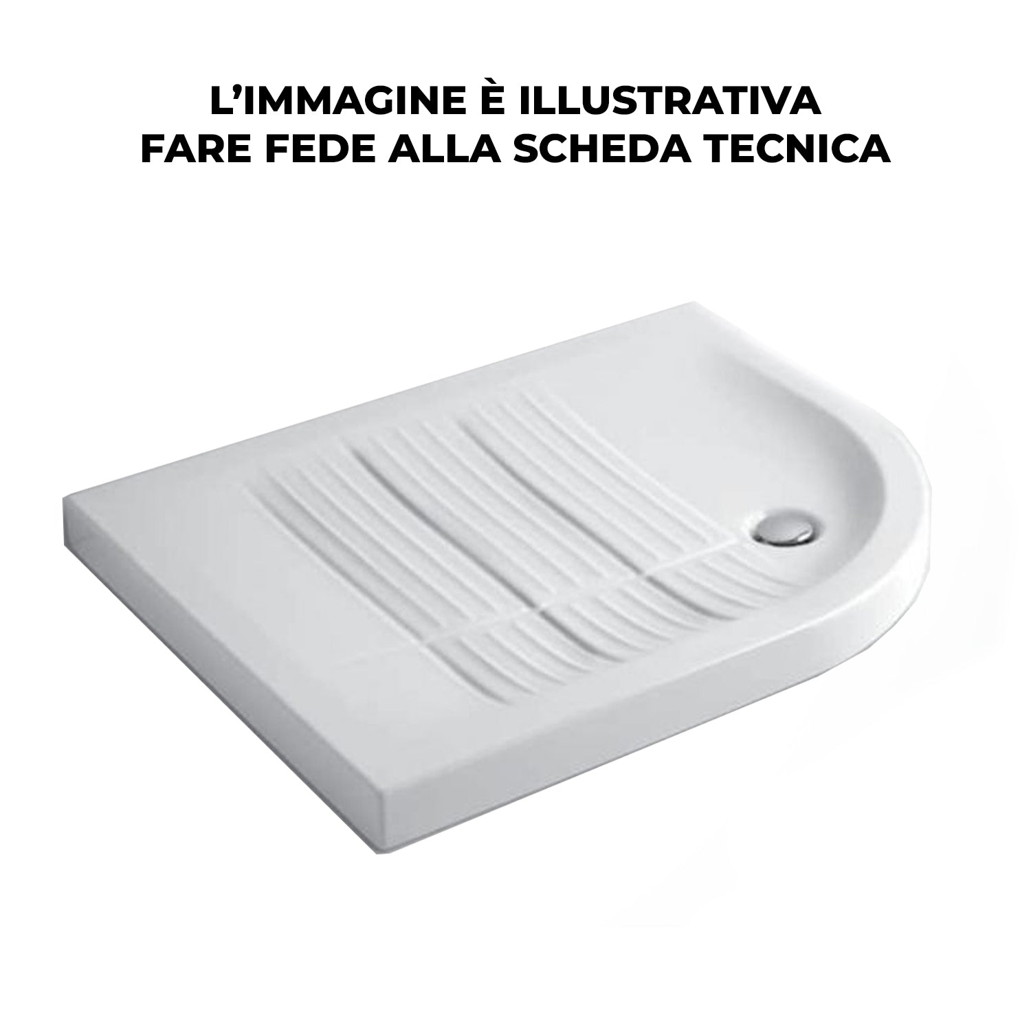 Piatto doccia semicircolare angolo destro 70x90cm h6