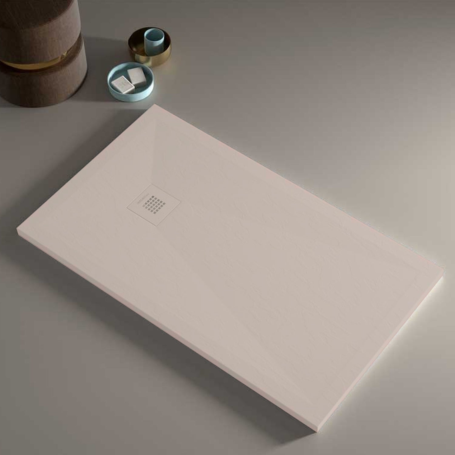 Piatto doccia in resina modello Plus 90x90cm crema ardesia