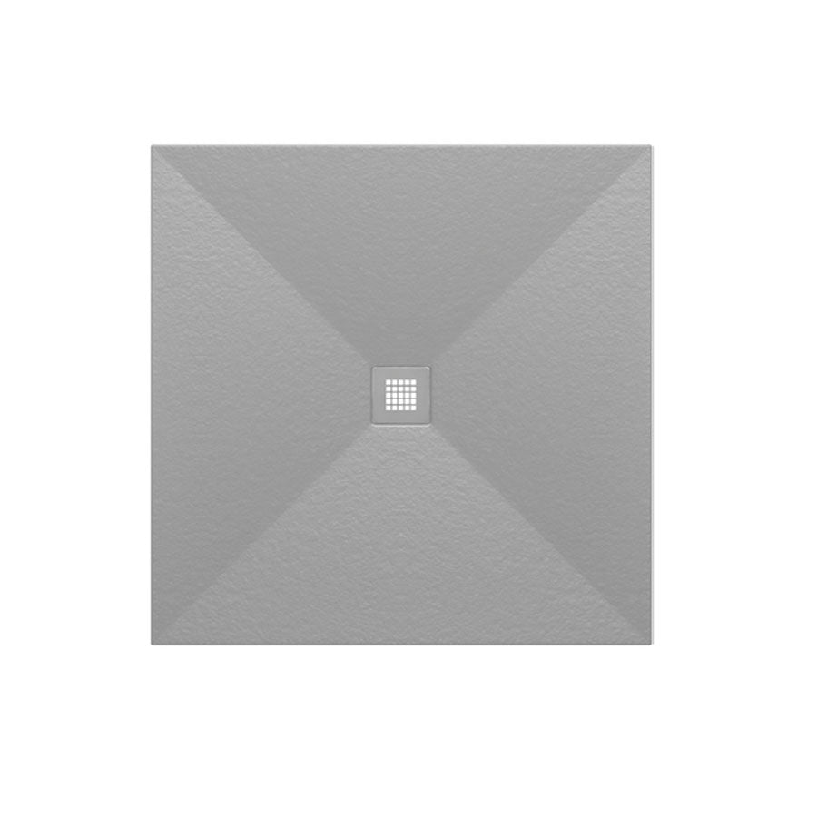 Piatto Doccia quadrato filopavimento 70x70 Grigio in resina effetto pietra Emoji riducibile