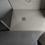 Piatto Doccia quadrato filopavimento 70x70 Beige in resina effetto pietra Emoji riducibile