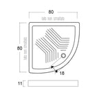 Piatto doccia amgolare ceramica bianca  cm 80x80 con antiscivolo integrato spessore cm 11