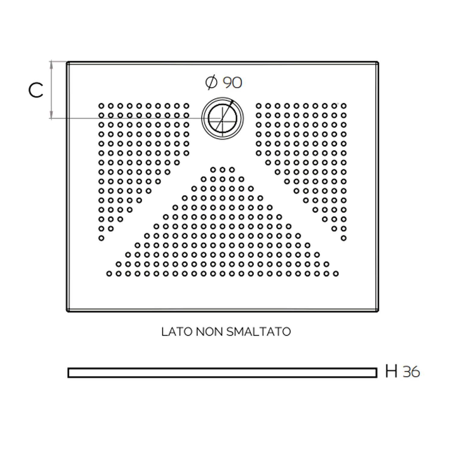 Piatto doccia in ceramica rettangolare DocciaGo 80x120 cm - Bianco opaco