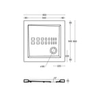 Piatto doccia quadrato Althea Ito cm 80x80 ceramica bianca foro diametro cm 8
