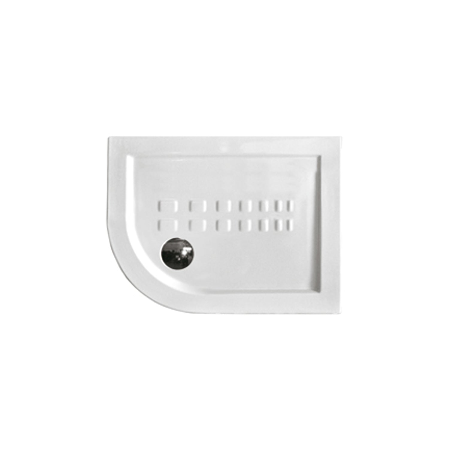 Piatto doccia angolare Althea Ito cm 90x72 ceramica bianca foro diametro cm 8