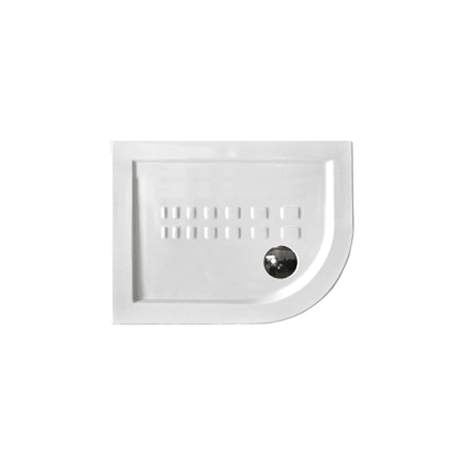 Piatto doccia angolare Althea Ito cm 90x72 ceramica bianca foro diametro cm 8