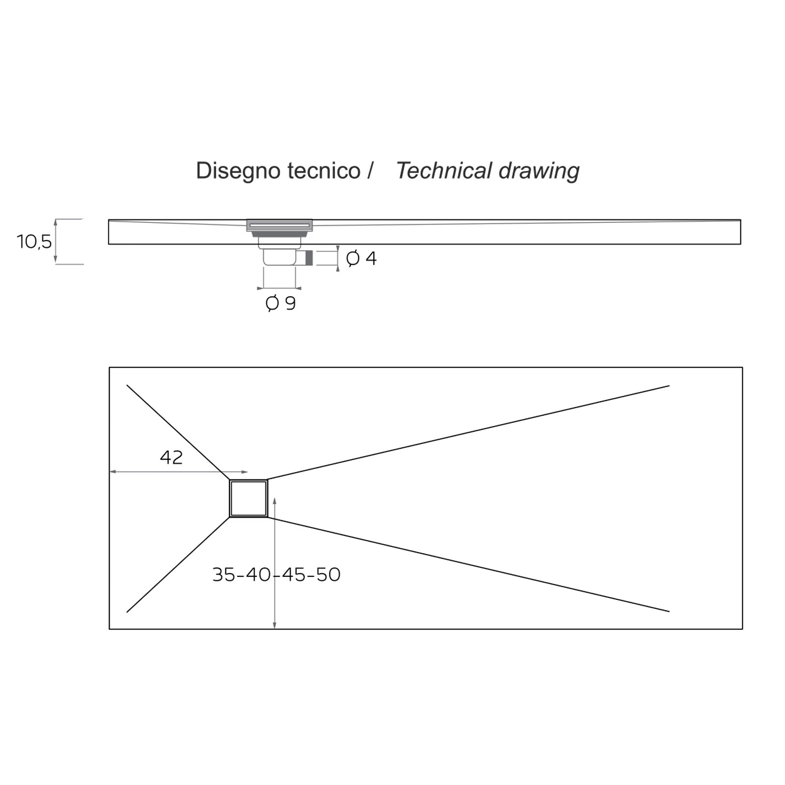 Piatto Doccia filo pavimento 100x100 H 2