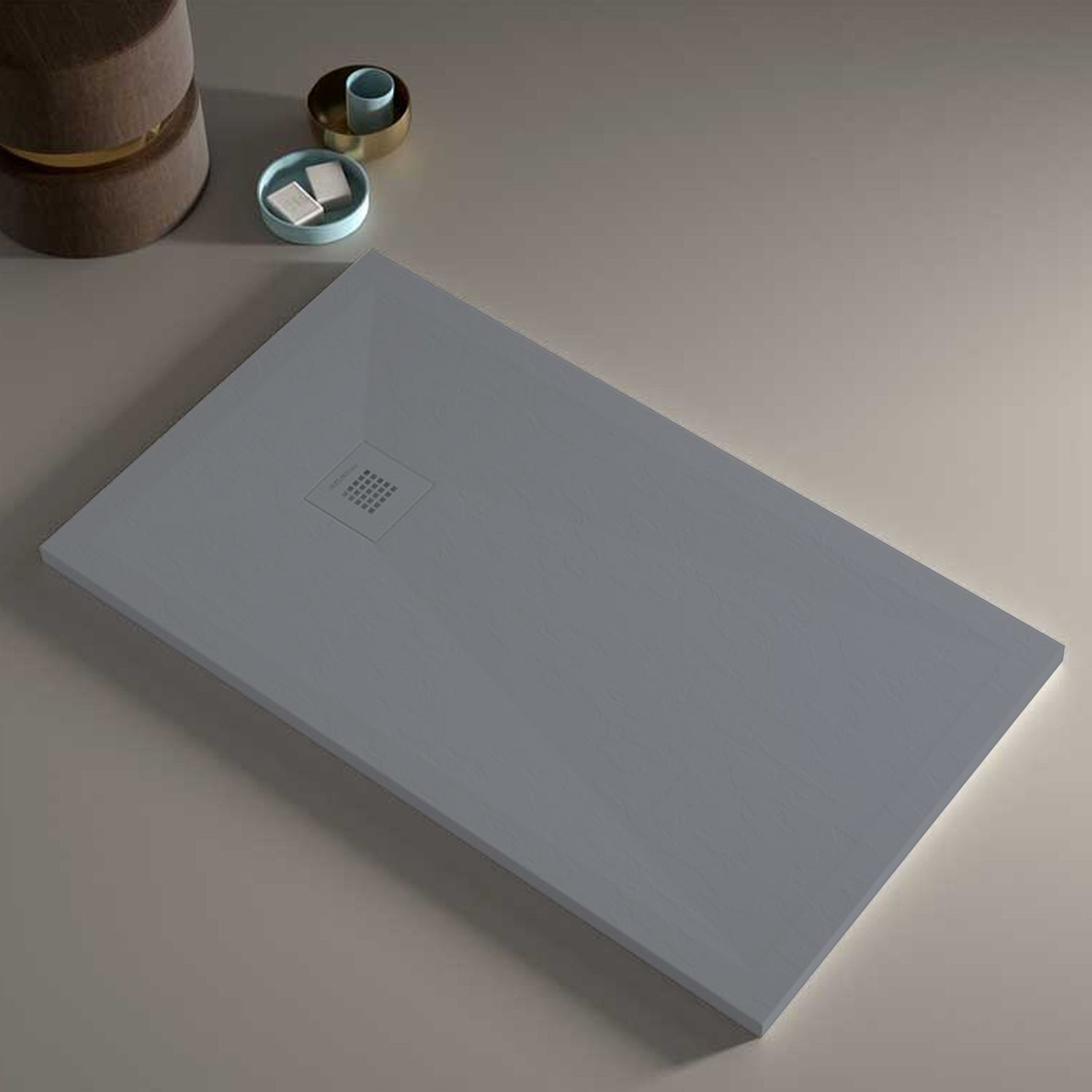 Piatto doccia in resina modello Plus 70x70cm grigio ardesia