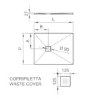 Piatto doccia quadrato DocciaGo 90x90 cm - Grigio effetto pietra