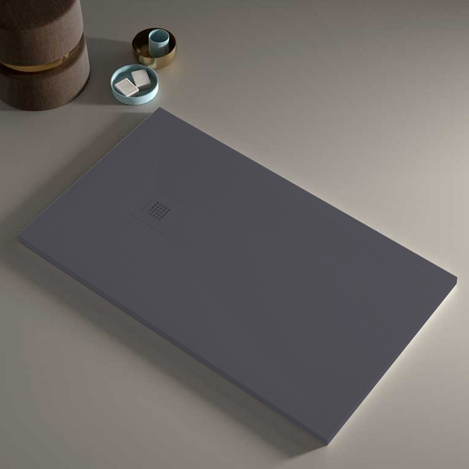 Piatto doccia in resina modello Plus 70x70cm antracite ardesia