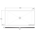 Piatto doccia rettangolare in ceramica SoloDue cm 180x90 nero lucido