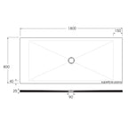Piatto doccia rettangolare in ceramica SoloDue cm 180x80 nero lucido