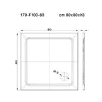 Piatto doccia quadrato cm 80x80 in tecnopolimero strutturale Mr Plate