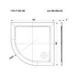 Piatto doccia angolare cm 90x90 in tecnopolimero strutturale Mr Plate