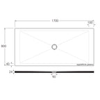 Piatto doccia rettangolare in ceramica modello SoloDue cm 170x80 nero lucido