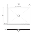 Piatto doccia rettangolare in ceramica modello SoloDue cm 120x90 nero lucido