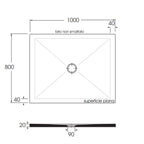Piatto doccia rettangolare in ceramica modello SoloDue cm 100x80 nero lucido