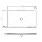 Piatto doccia rettangolare in ceramica modello SoloDue cm 120x70 nero lucido