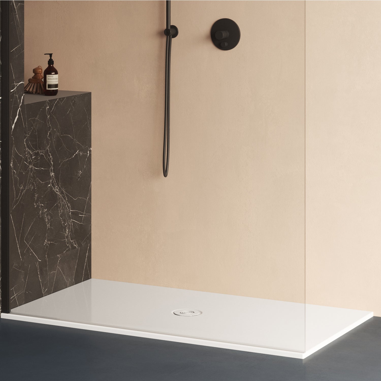 Piatto doccia quadrato in ceramica modello SoloDue cm 90x90 bianco cotone