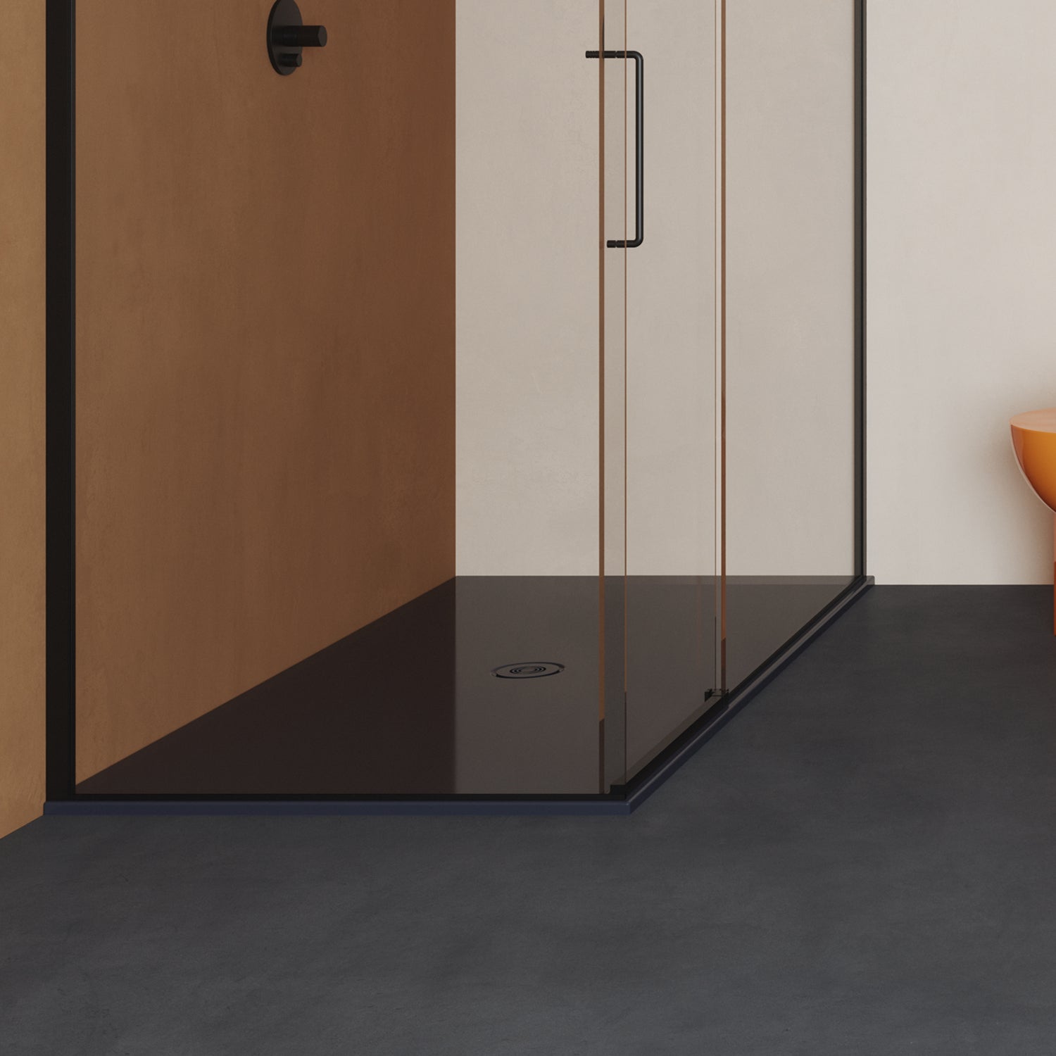 Piatto doccia quadrato in ceramica modello SoloDue cm 80x80 nero lucido
