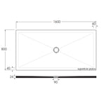 Piatto doccia rettangolare in ceramica modello SoloDue cm 160x80 nero lucido