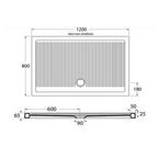 Piatto Doccia in ceramica rettangolare 80X120 Francy alto 6