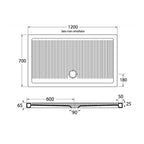 Piatto Doccia in ceramica rettangolare 70X120 Francy alto 6