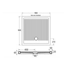 Piatto Doccia in ceramica quadrato 90X90 Francy alto 6