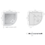 Piatto doccia angolare Galassia in ceramica 90x90 cm - Bianco