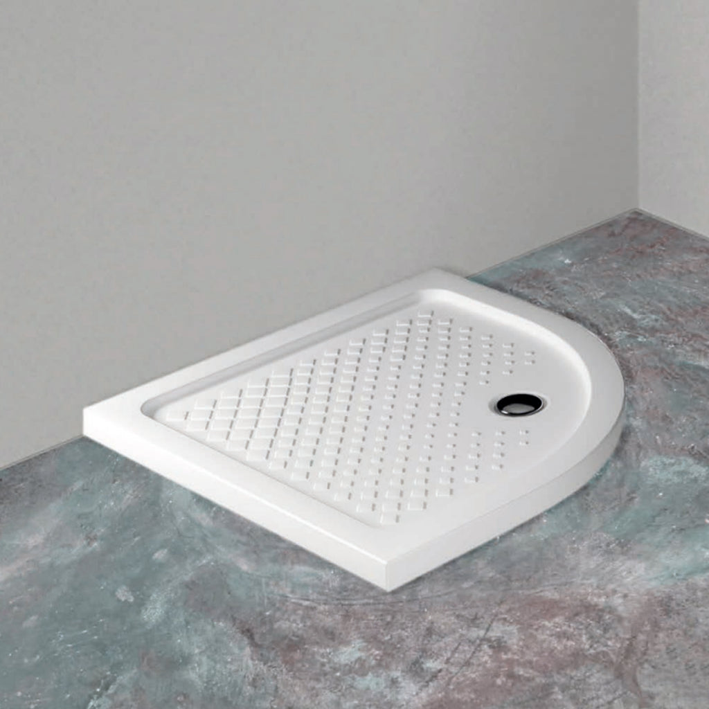 Piatto doccia angolare Galassia in ceramica 80x80 cm - Bianco