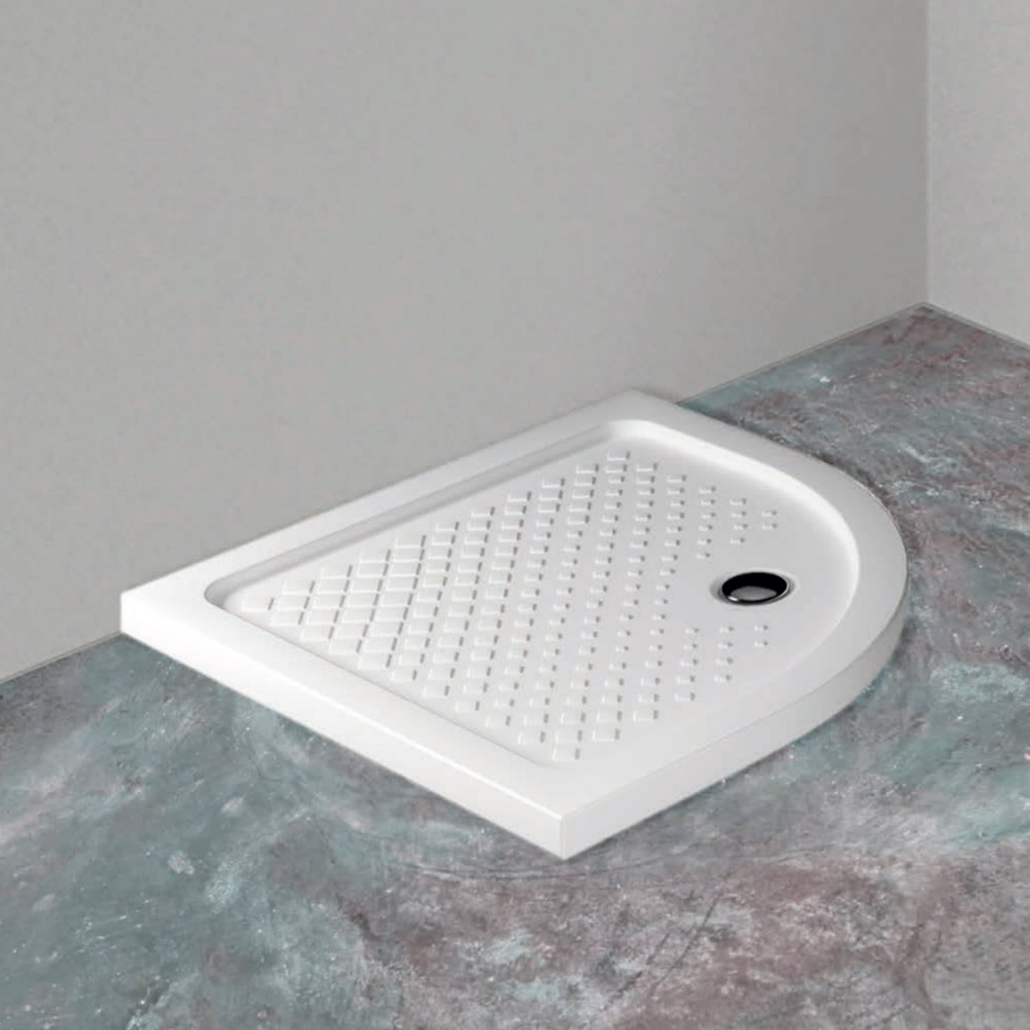 Piatto doccia angolare Galassia in ceramica 80x80 cm - Bianco