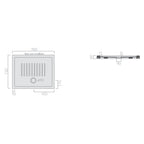 Piatto doccia rettangolare Galassia in ceramica 72x90 cm - Bianco