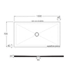 Piatto doccia rettangolare in ceramica modello SoloDue cm 130x70 nero lucido
