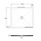 Piatto doccia rettangolare in ceramica modello SoloDue cm 100x80 nero lucido