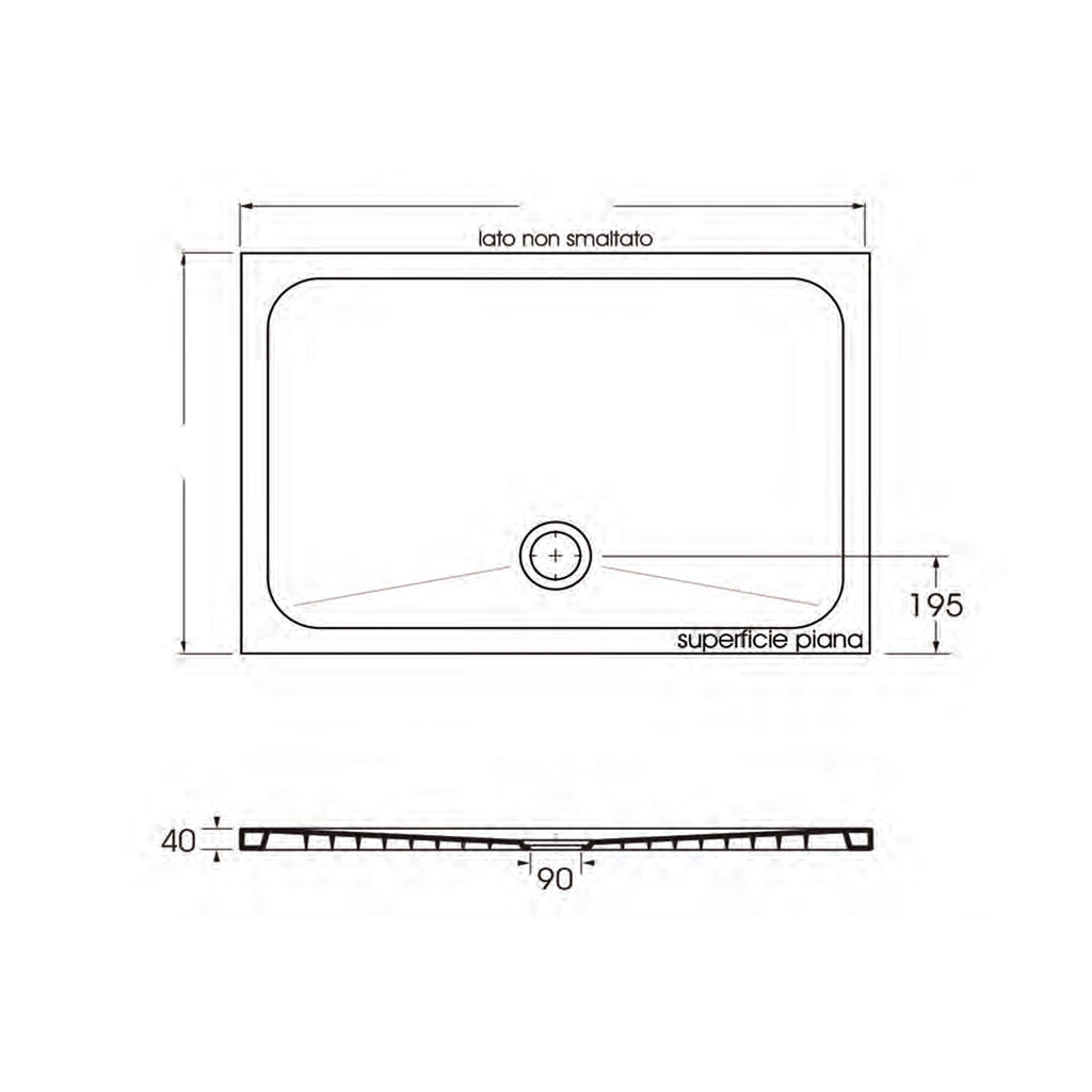 Piatto doccia cotone in ceramica 70x100cm linea Rapid