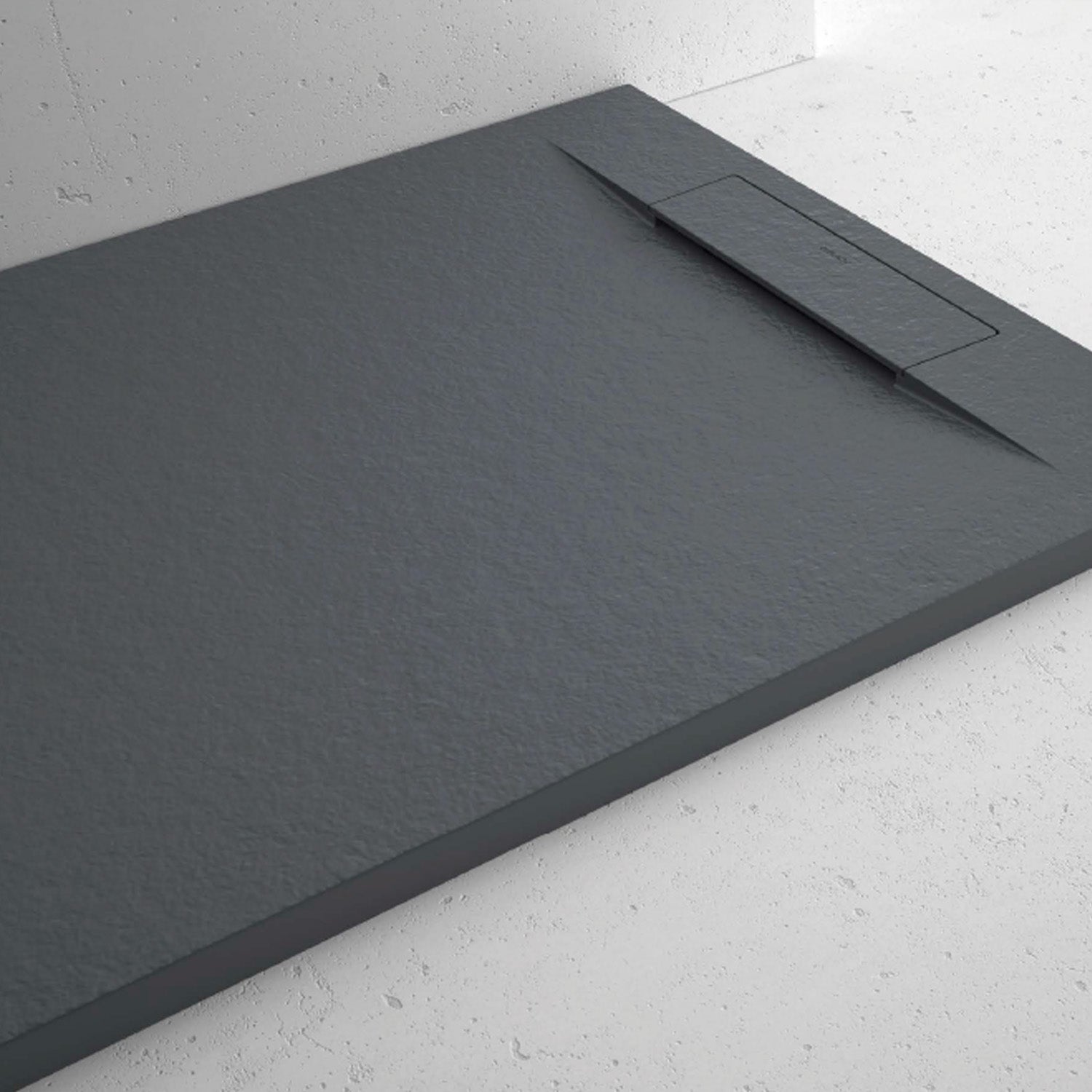 Piatto doccia in marmoresina Titano 70x90cm antracite effetto pietra