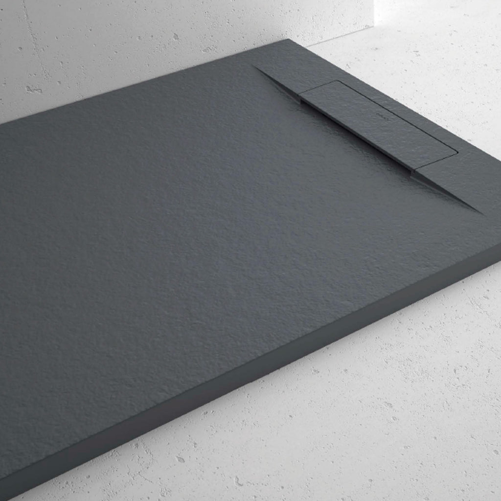 Piatto doccia in marmoresina Titano 80x140cm antracite effetto pietra